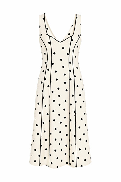 HAZELANNA Φόρεμα με πουά σε λευκό χρώμα