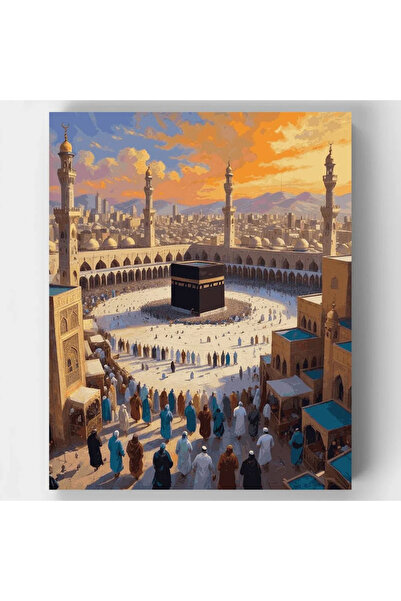 RivArte Sayılarla Boyama Seti Kutsal Yolculuk 40x50cm İslami Tablolar