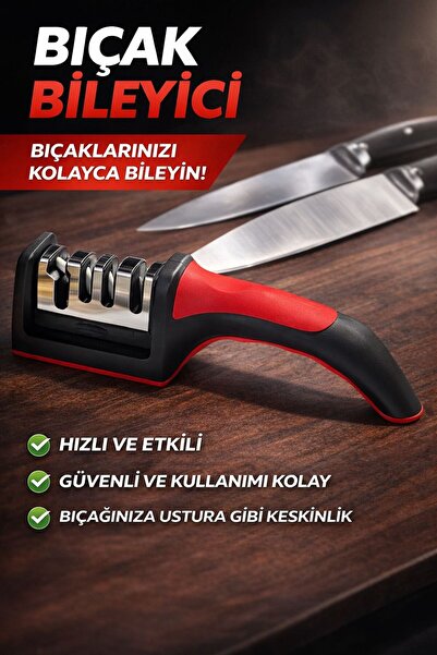 Funny Life 4 Aşamalı Profesyonel Bıçak Bileyici & Makas Bileyici Kaymaz Taban...