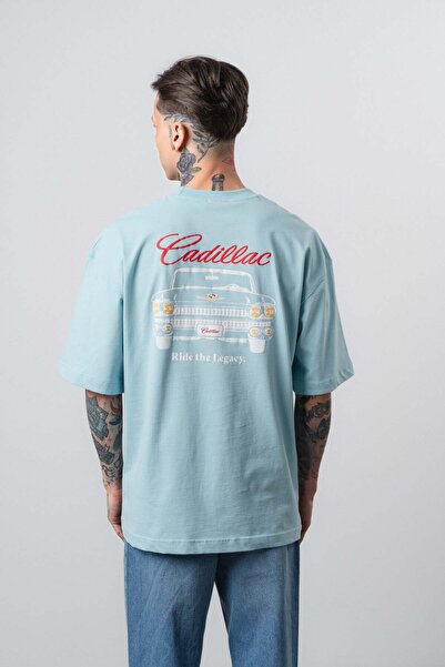 Respire Ανδρικό μπλουζάκι Cadillac με στάμπα Oversize σε μπλε χρώμα
