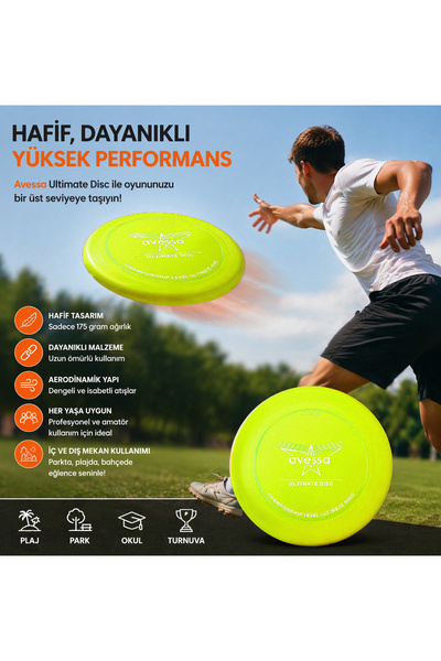 AVESSA Ultimate Disc Frizbi – Hafif, Dayanıklı, Yüksek - 175 Gram İdeal Ağırl...