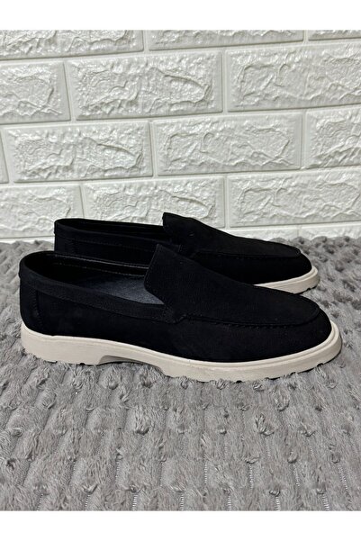 Greyybull Shoes pantofi tip loafer pentru bărbați din piele nubuc neagră