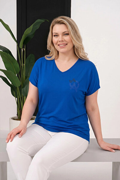 aytemas Tulle Ribbon Stone Printed Blouse