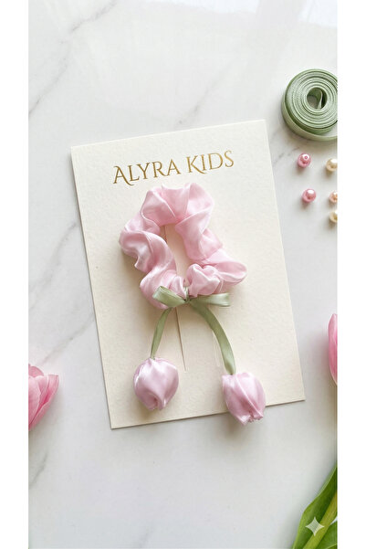 ALYRA Κλιπ μαλλιών με σατέν φιόγκο, λαστιχένια φουρκέτα, μοντέλο Scrunchie, κ...
