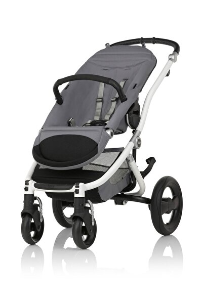 Britax Römer Affinity 2 Bebek Arabası Gri Kumaş Beyaz Kasa + Kırmızı Renk Pak...
