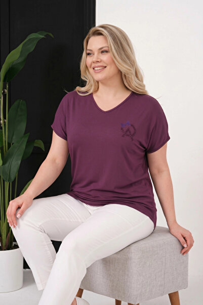 aytemas Tulle Ribbon Stone Printed Blouse