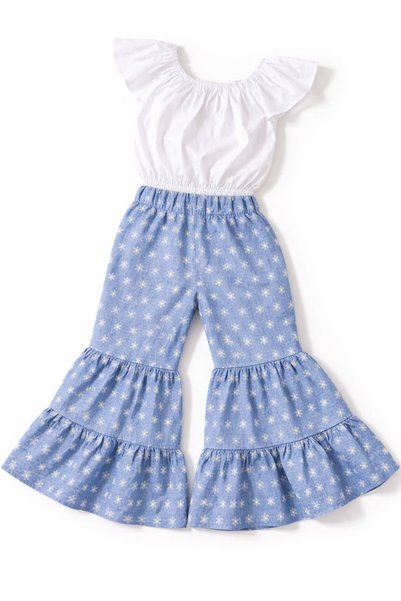 özge başaran Kız Çocuk 2’li Poplin Bluz Denim Takım