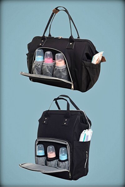 avşar baby Black 2-Piece Set Mother Baby Care Shoulder and Hand Bag & Mother ...