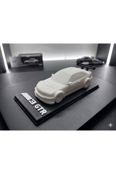 A2Z Araba Tutkunlarına Özel BMW M3 GTR 3D Model - Dekoratif Hediyelik Standlı...
