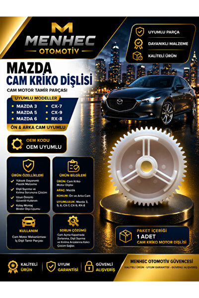 Menhec Otomotiv Mazda 3 5 6 CX-7 CX-9 RX-8 Cam Kriko Motor Dişlisi Ön Arka Uy...