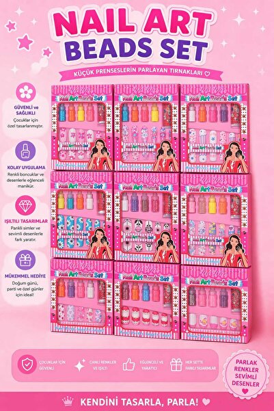 Eva&Rose 1 paket Kız Çocuk Makyaj Seti takma Tırnak ve tırnak Süsü çocuk kedi...