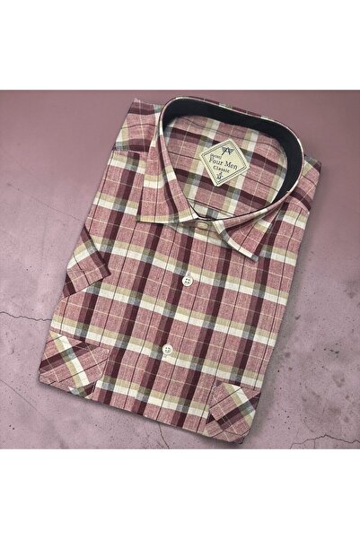 EREN STYLE Linen Classic 100% Cotton Short Sleeve Anti-Sweat Shirt