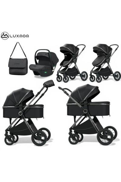 Luxmom Πτυσσόμενο καρότσι 3 σε 1, Αναστρέψιμο, Περιλαμβάνεται στρώμα, Τσάντα,...