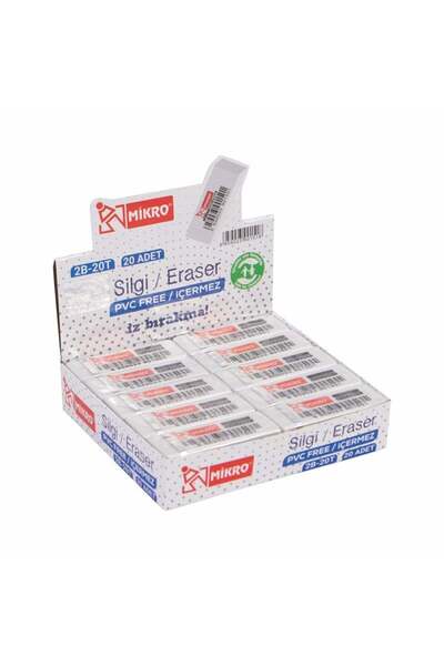 ŞAHİN KIRTASİYE Micro Eraser St. 2B-20T Pack of 20