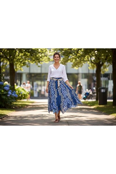 EREN STYLE Φούστα από σιφόν (Μήκος: 95 εκ.) - (38-52)