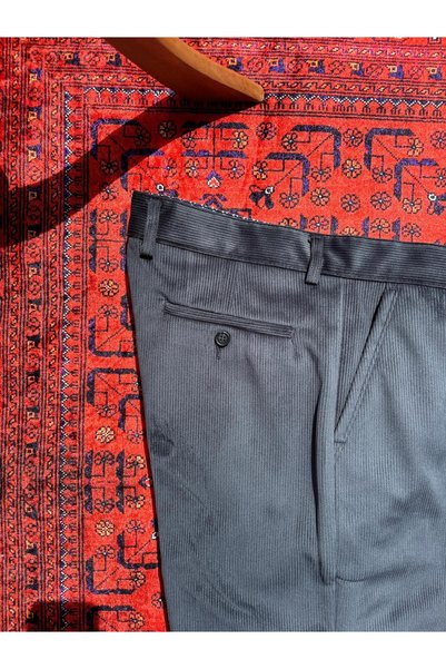 AURA GİYİM Slim Corduroy Pants with Fleece Inside Soft Texture