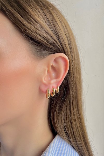 Bijou Luz طقم أقراط ذهبية من ست قطع