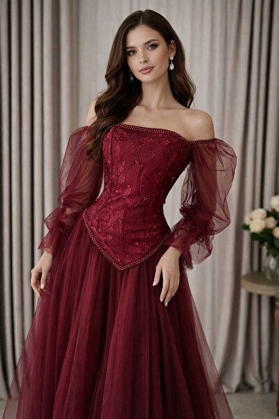 SandIfashion فستان دانتيل الصدر تل ذوق
