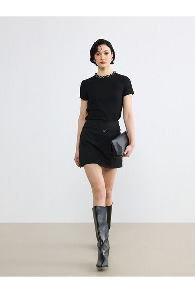 LC Waikiki Vizyon New Season Zippered Waist Mini Short Skirt