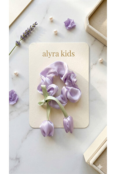 ALYRA Κλιπ μαλλιών με σατέν φιόγκο, λαστιχένια φουρκέτα, μοντέλο Scrunchie, κ...