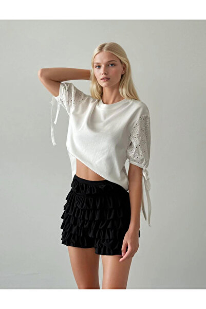 jöns since 1997 Γυναικείο βαμβακερό λευκό μπλουζάκι με σχέδιο στριφογυριστά μ...