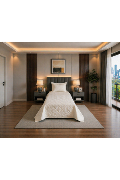 Zarif Home Καλοκαιρινό Καπιτονέ Κάλυμμα Κρεβατιού Μονό Σετ 2 τεμαχίων - 160εκ...