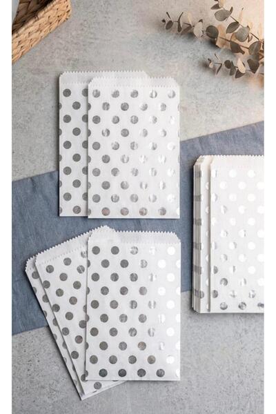 aybaş kağıtçılık 1. Kalite 16x21 Cm (20 Adet) Beyaz Renk Gümüş Benekli Hediye...