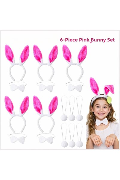 Mustran Σετ Σκηνικού Παράστασης Κουνελάκι Ροζ Ζαχαρωτό 6 &amp; # Σετ 39 τεμαχ...