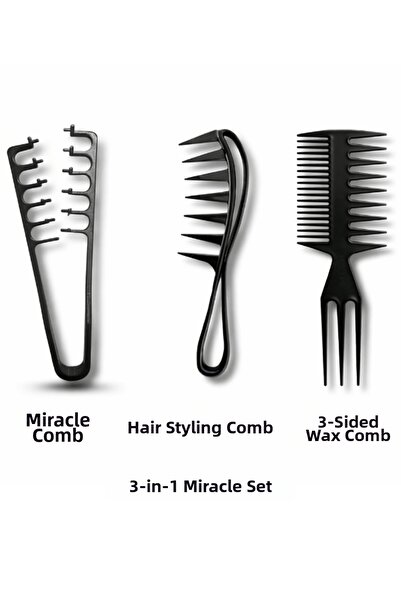 SheMask Miraculous Comb Wax Comb Set of 3 Hair Styling Comb Set Volumizing Ma...