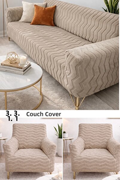 uzhanem 3+3+1+1 Ελαστικό, εύκαμπτο, πλενόμενο σετ καλύμματος καναπέ wellsoft ...