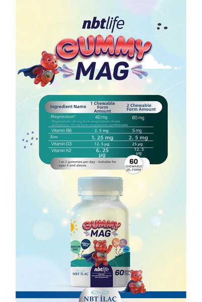 Nbt İlaç Nbtli̇fe Magnesium Gummy 60 Chewables