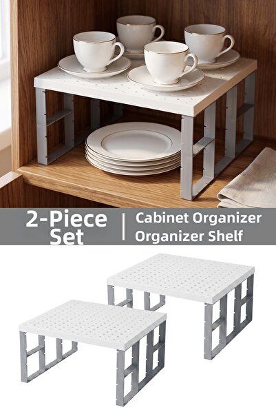 Meleni Home 2 τεμάχια Ράφι οργάνωσης εσωτερικού ντουλαπιού - Θήκη απορρυπαντι...
