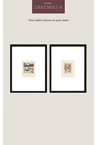 HOME DEKORİSTA Vintage αφηρημένος πίνακας με μαύρο πλαίσιο χωρίς γυαλί, 24x33...