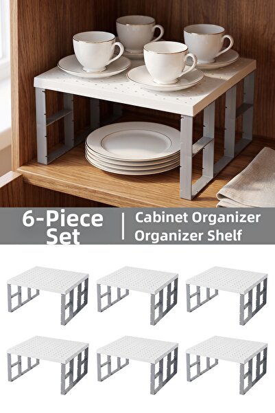 Meleni Home 6 τεμάχια Ράφι οργάνωσης για ντουλάπι - Θήκη απορρυπαντικού κουζί...