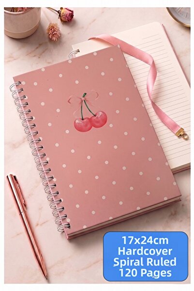 Artlantis Pink Hard Cover Spiral Lined Notebook 17X24Cm 120 Sheets 1 Piece No...