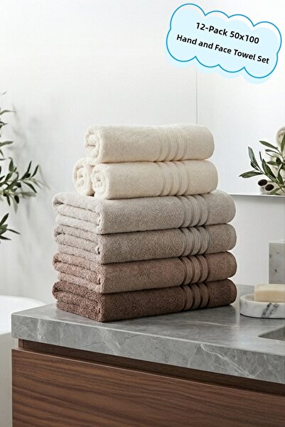 Arte Cotone Σετ πετσετών χεριών και προσώπου Luna 12 τεμαχίων |   Πετσέτα Κομ...