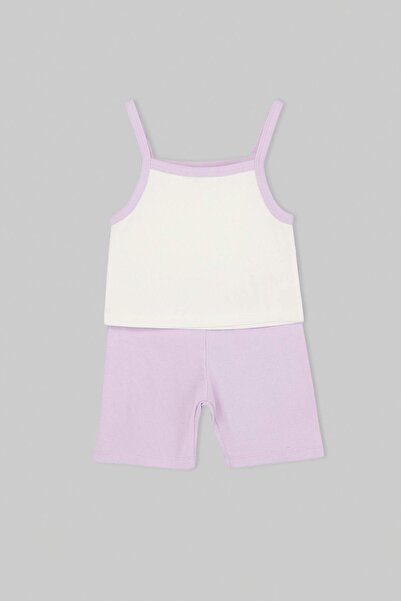 TRENDYOLKIDS Λιλά Πλεκτό Σετ Επάνω-Κάτω Μέρος TKDSS26AU00065
