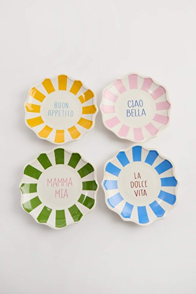 TRENDYOLMİLLA HOME Σετ 4 τεμαχίων καλοκαιρινών κεραμικών κέικ TPHSS26TBK00023