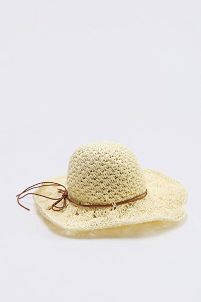 TRENDYOL SHOES Ψάθινο γυναικείο καπέλο Λεπτομέρεια με φιόγκο TAKSS26SP00005