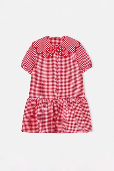 TRENDYOLKIDS Rochie roșie maxi cu țesătură simplă TKDSS26EL00046