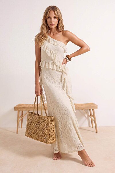 Συλλογή Trendyol Σετ φούστας και μπλούζας παραλίας με λεπτομέρειες από υφαντό...