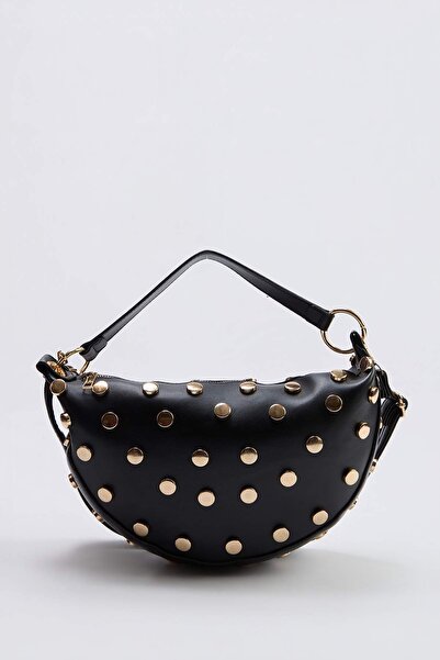 TRENDYOL SHOES Μαύρη γυναικεία τσάντα ώμου μίνι με λεπτομέρειες Trok TAKSS26O...