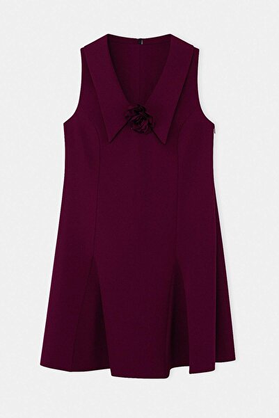 Trendyol Curve Φόρεμα Plum Finike Woven Plus Size