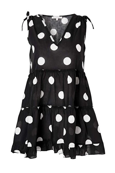 Συλλογή Trendyol Μαύρο-Πολύχρωμο ίσιο φόρεμα σε γραμμή Α, εξαιρετικά κοντό / ...