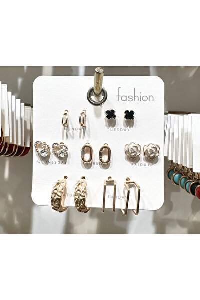 stainles steel مجموعة أقراط متعددة من 7 قطع