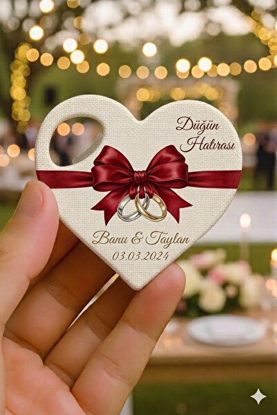 LecaTTe Kurdele desenli Kişiye Özel Açacak Magnet (20 adet) Hediyelik Şişe Aç...