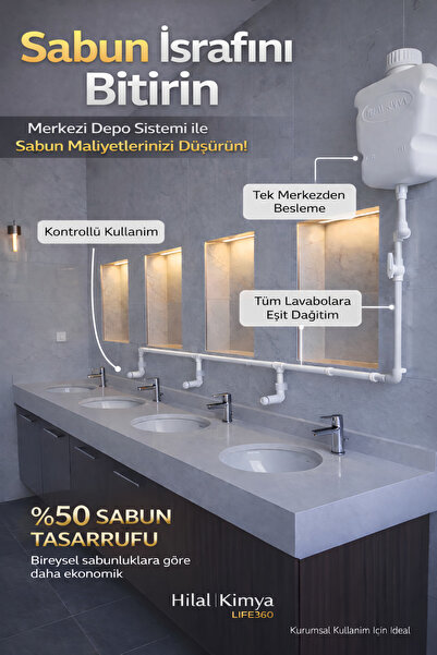 hilal kimya Σύστημα διανομής υγρού σαπουνιού 10 λίτρων με 6 βρύσες και κουμπί...