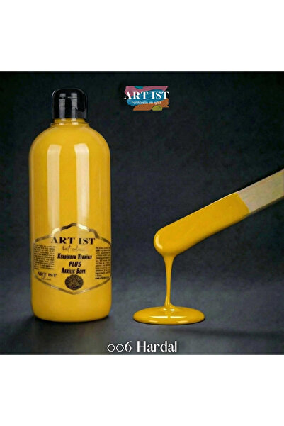 ART IST Kendinden Vernikli PLUS Su Bazlı Akrilik Boya 500ml - 006 HARDAL