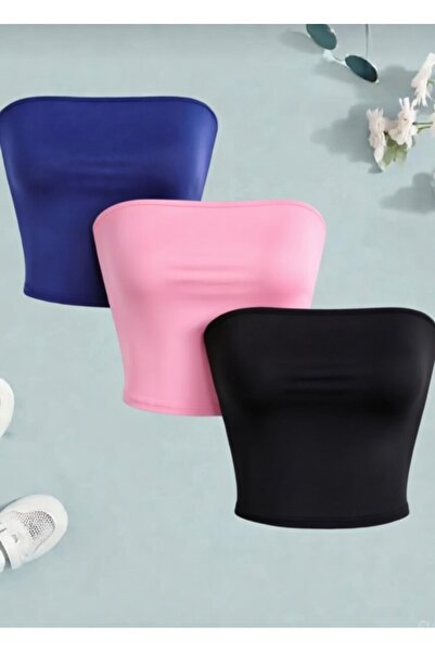 Olyssia Γυναικείο Crop Top Στράπλες Μπουζέτες 3 τεμαχίων / Ελαστική και κομψή...