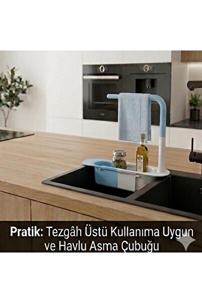 Genel Markalar CX7EVY01 Ayarlanabilir Teleskopik Raflı Lavabo Düzenleyici Mavi